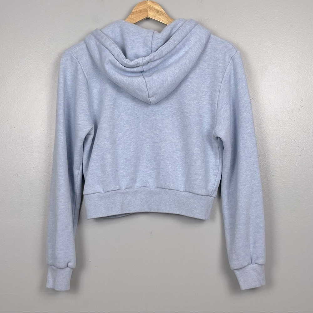 John Galt blue cropped full zip sweatshirt hoodie cotton poly jacket, OS. - Picture 3 of 8